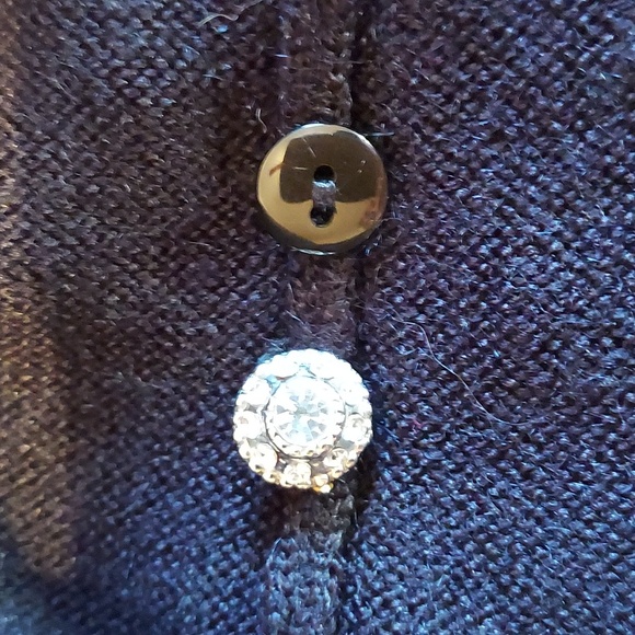 Vintage i.e. 90s Black Faux Fur Convertible Cardigan Sweater Size L - Picture 6 of 9